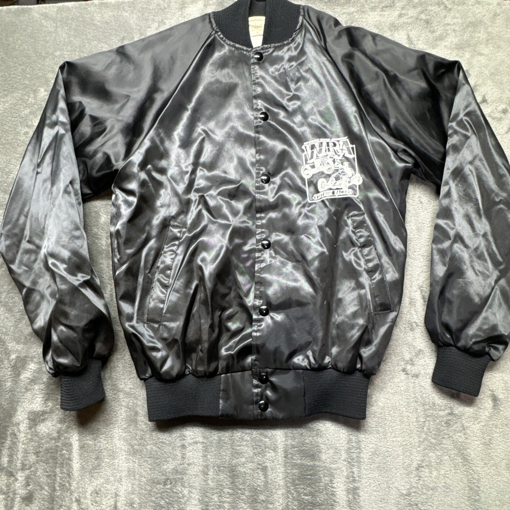 Vintage Racers Bomber Jacket Size Small Western Racing Association Black